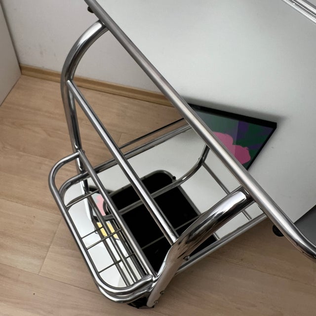 1920s Art Deco Chromed Steel Bar Cart by Robert Mallet-Stevens, France, 1925 For Sale - Image 5 of 18