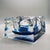 Big Square Ashtray or Catch-all in Murano Glass. Stunning Blue and Light Blue Submerged colors. Ice Cube effect....