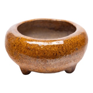 Vintage Chinese Persimmon Glazed Censer For Sale