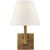 Studio VC for Visual Comfort Signature Architectural Wall Sconce in Hand-Rubbed Antique Brass with Linen Shade For Sale