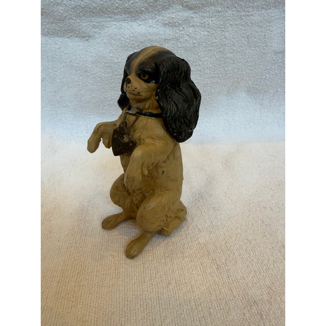 1930s Sweet Begging Metal Spaniel Bank For Sale - Image 5 of 11