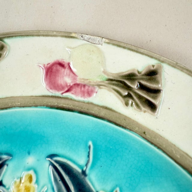 Turquoise Wedgwood Majolica Lobster Plate For Sale - Image 8 of 12