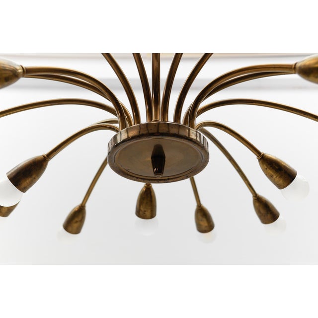 Large Mid-Century Modern Brass Sputnik Lamp, Austrian, 1950s For Sale - Image 14 of 15