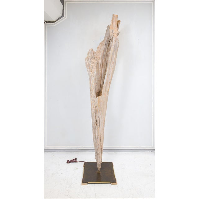 Tan Sculptural Bespoke Driftwood Floor Lamp For Sale - Image 8 of 8