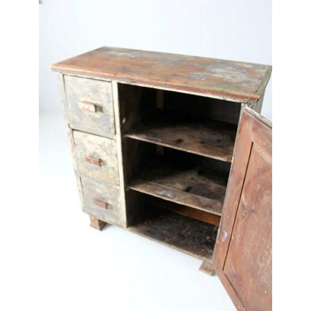 Wood Antique Primitive Farmhouse Cabinet For Sale - Image 7 of 13