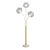 1990s Bloom 3-Light Floor Lamp - Weathered Brass, White Marble Base For Sale