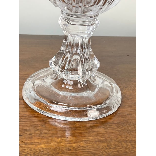 Transparent Antique Boston & Sandwich Glass Co. Gothic Arch Pressed Glass Celery Vase C. 1860–1880 For Sale - Image 8 of 9