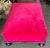 Contemporary Custom Fuchsia Pink Velvet Cocktail Ottoman With Dark Wood Base & Bun Feet For Sale - Image 3 of 11