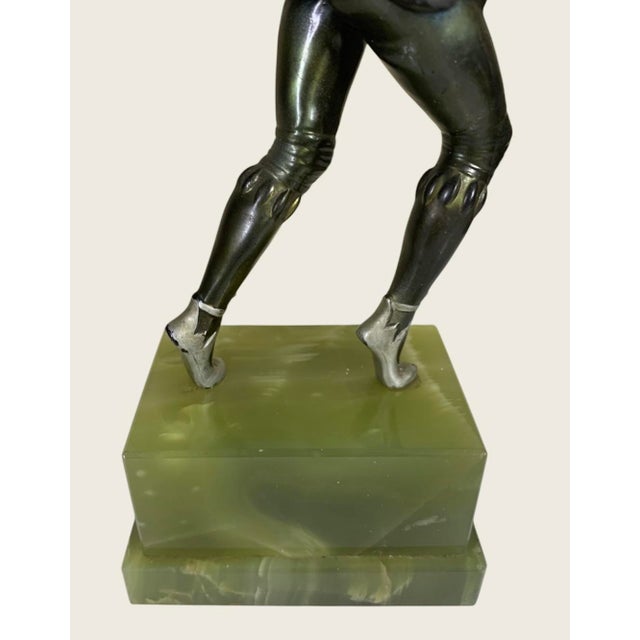 Metal Art Deco Gerdago Like Cold Painted Lady Sculpture C 1920 For Sale - Image 7 of 8