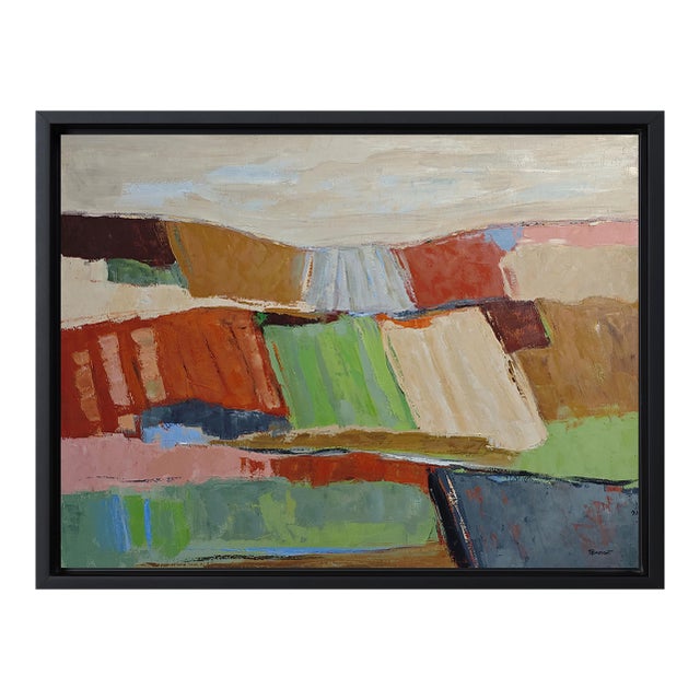l'Intervalle Des Champs, Abstract Landscape, Contemporary, French, Framed by Sophie Dumont For Sale