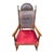 Insanely gorgeous Victorian Aesthetic Movement rocking chair with solid brass satyr finials, original embossed leather...