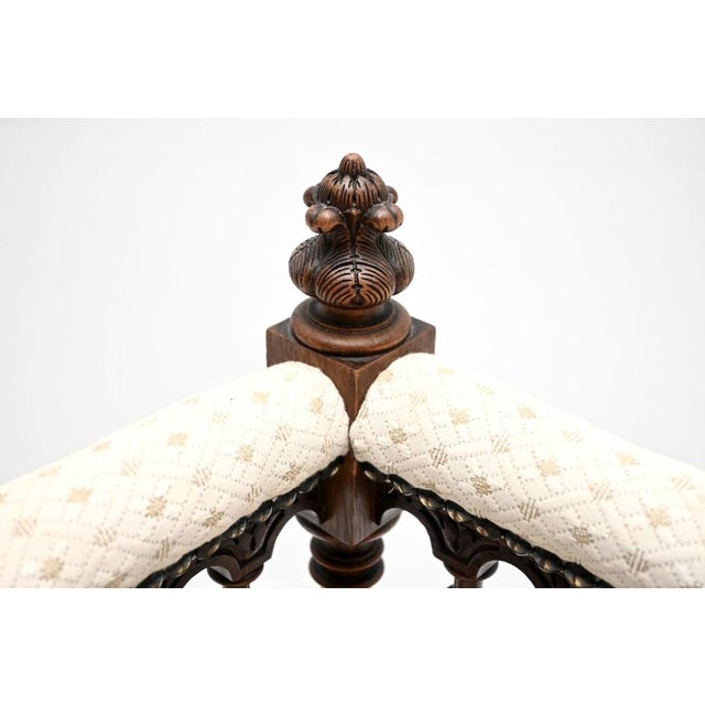 Antique Victorian Carved Walnut Corner Chair, 1860 For Sale - Image 10 of 11