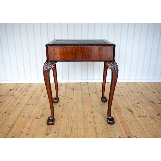 George II Chippendale Style Desk in Mahogany with Leather Top, 1920s For Sale - Image 14 of 18