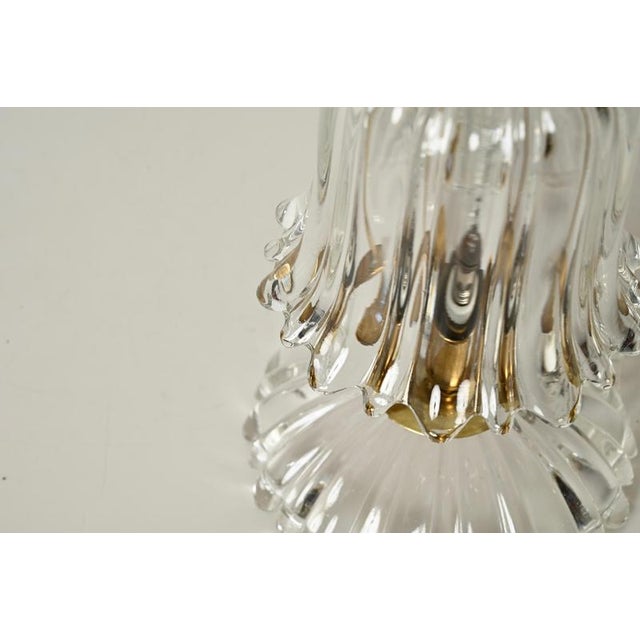 Gold Murano Glass and Brass Bell-Flower Table Lamp attributed to Carlo Scarpa, Italy, 1940s For Sale - Image 8 of 16