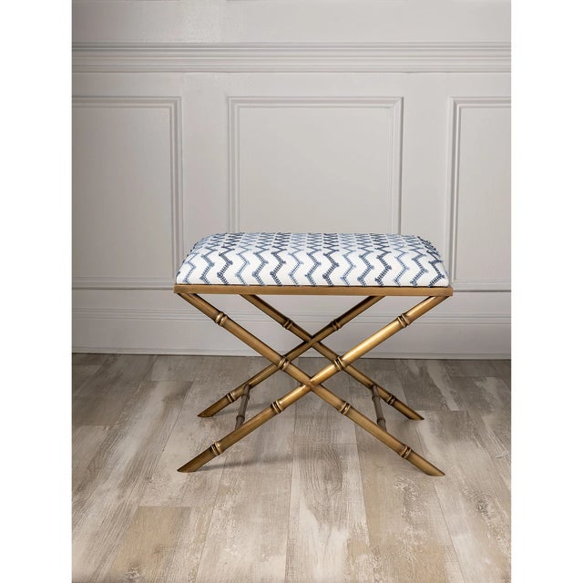 Port 68 Lauderdale Brass Bamboo Leg Bench, Mozzi For Sale - Image 4 of 5