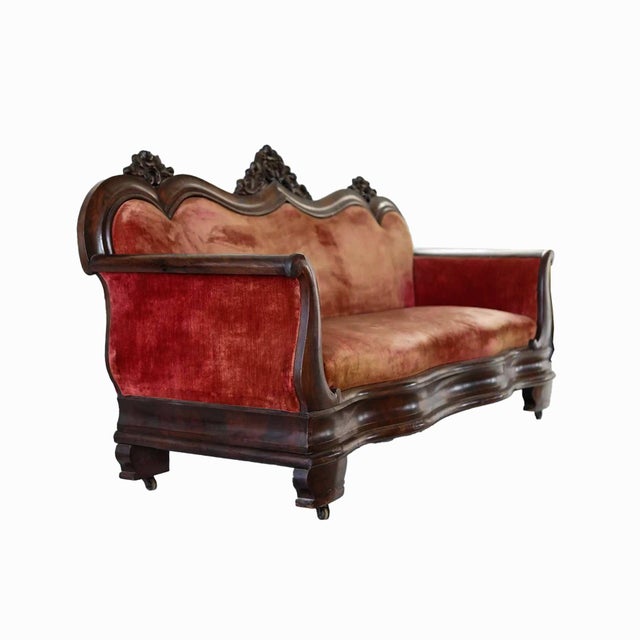 Antique Regency Sofa Mahogany Veneer For Sale In Providence - Image 6 of 9
