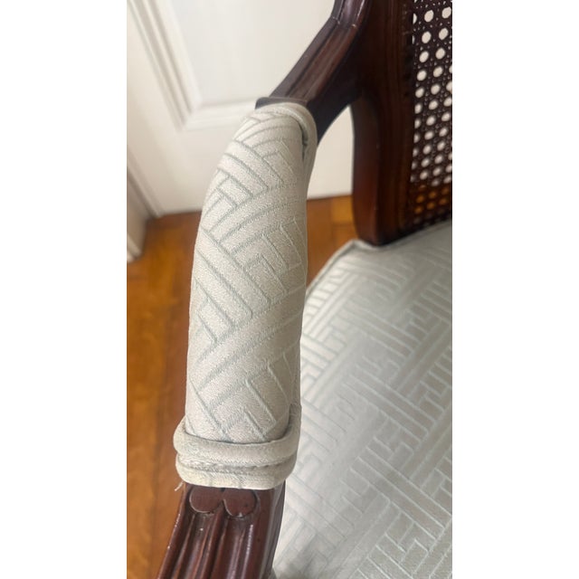 1990s Louis XV Style Carved Walnut Bergère Armchair With Cane Back, Boston Design Center For Sale In Boston - Image 6 of 17