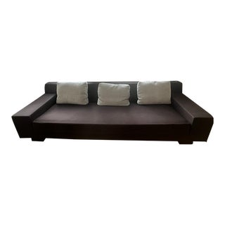 Christian Liaigre Augustin Brown Sofa with Beige Cushions For Sale