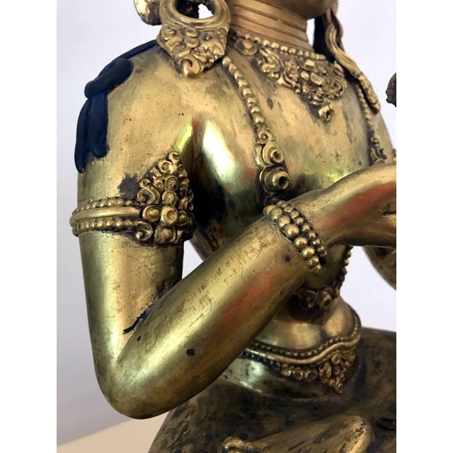 Fine Sino-Tibetan Bronze Statue of Vajrasattva Bodhisattva For Sale - Image 11 of 13