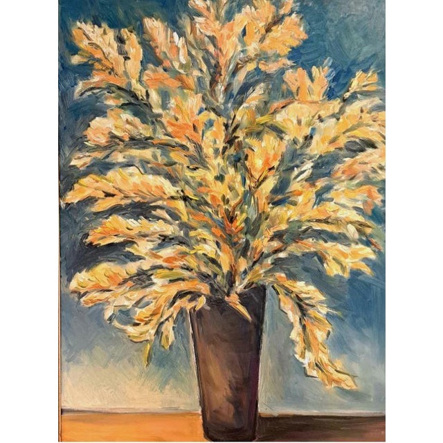 Large Oil Painting Flowers Vase Floral Still Life Original in Frame Artist: Donalee Signed: Right lower corner Dimensions:...