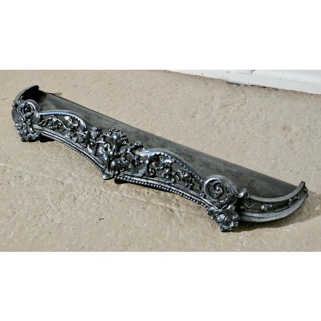 Victorian Art Nouveau Cast Iron Fender, 1880a For Sale - Image 6 of 8