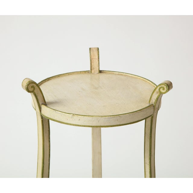 Regency White With Green Banding Torchere or Plant Stand For Sale - Image 4 of 8
