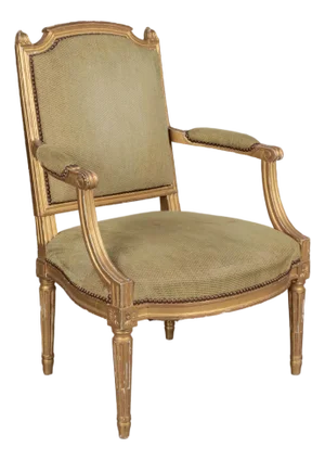 Louis XVI Style French Gilded Fauteuil or Armchair