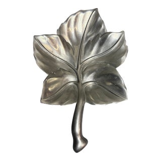 Vintage Cast Aluminum Leaf Bowl, Attributed to Bruce Fox For Sale