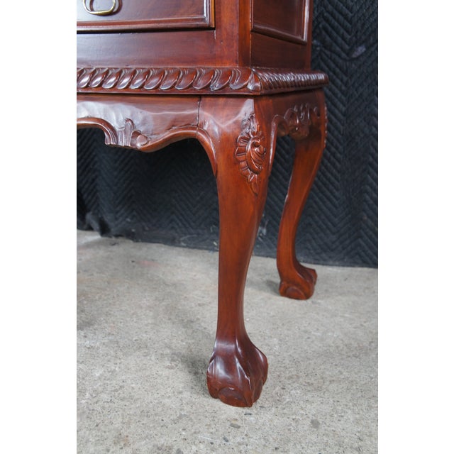 Mahogany Chippendale Ball & Claw Curio Display Bookcase China Cabinet For Sale - Image 12 of 12