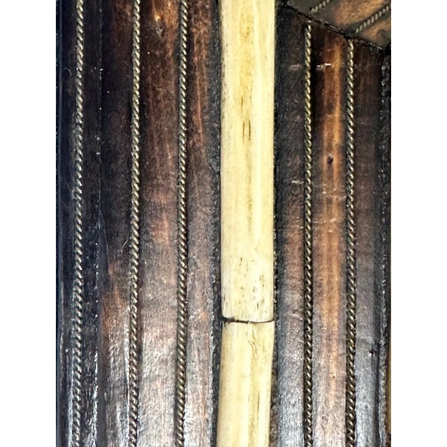 Very Large Mixed Wood Brass & Bone Handmade Vase For Sale - Image 11 of 12