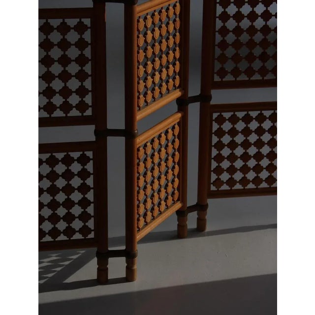 Scandinavian Modern Screens or Room Dividers in Stained Beechwood, 1940s, Set of 2 For Sale - Image 16 of 18