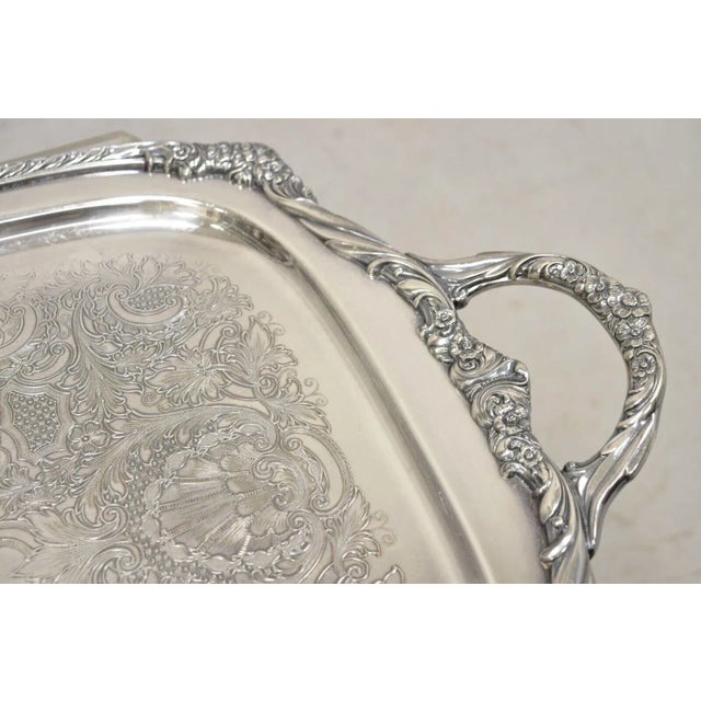 Vintage Heritage 1847 Rogers Bros 9498 Silver Plated Serving Platter Tray For Sale - Image 11 of 11