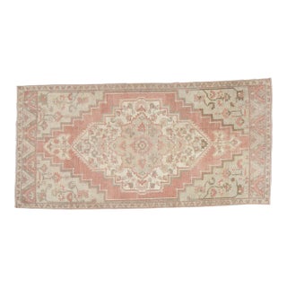 Vintage Anatolian Oushak Hand Knotted Rug With Natural Colors,5'1"x10'4" For Sale