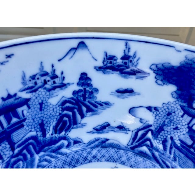 Ceramic Chinese Pattern Table Bowl With Stand For Sale - Image 7 of 11
