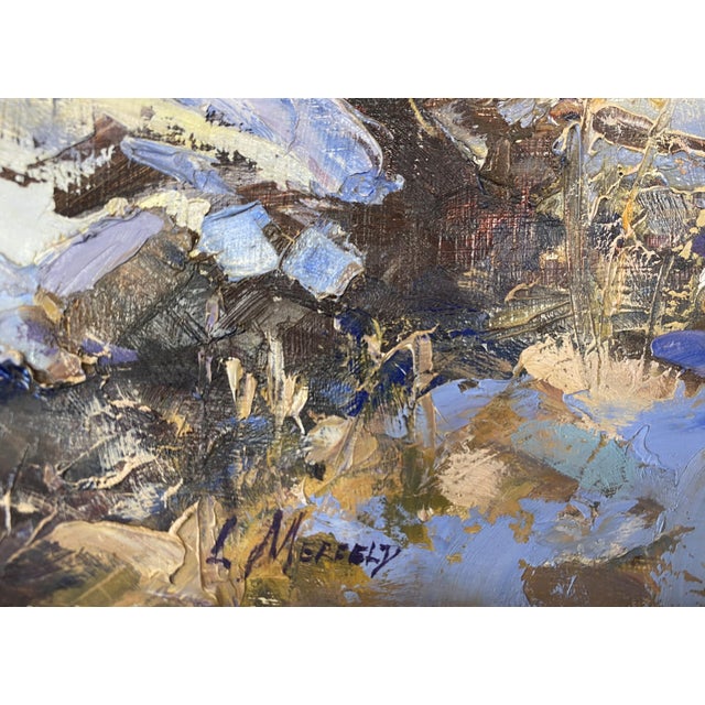 A Walk in the Woods ~ Lorie Batson, Original Oil Painting ~This Painting Captures a Quiet Peaceful Winter Scene Along a Snowy Creek. For Sale - Image 6 of 14