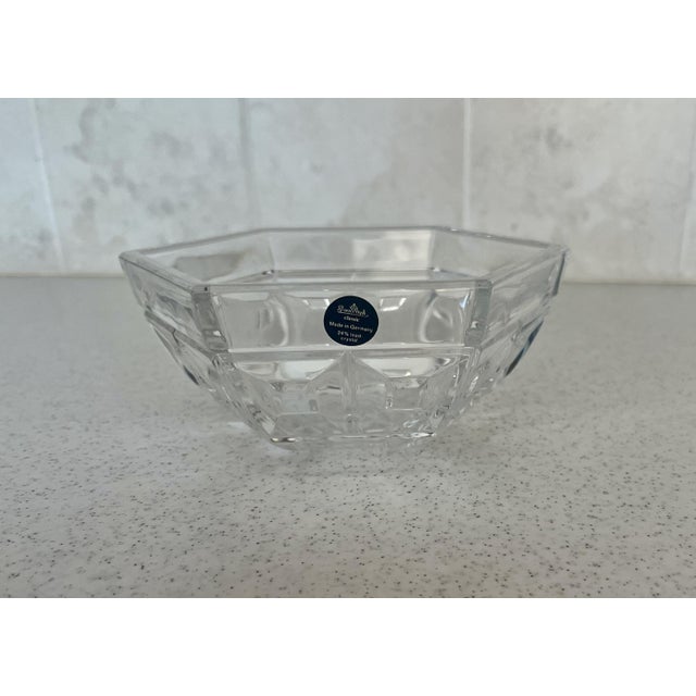 Vintage Rosenthal Classic Made in Germany Crystal "Domus" Hexagon Bowl - "New in Box" For Sale - Image 9 of 12
