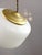 Mid-Century Modern Mid-Century Modern Italian Opaline Glass and Brass Pendant Lamp, 1960s For Sale - Image 3 of 12