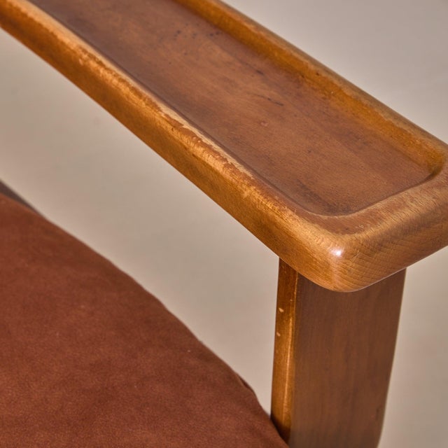 Rustic Italian Faux Suede Armchair Attributed to Percival Lafer, 1960s - 2 Available For Sale - Image 3 of 11