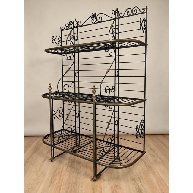 French Early 20th Century Wrought Iron French Bakers Rack For Sale - Image 3 of 3