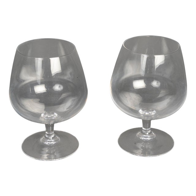 Crystal Cognac Glasses, Set of 2 For Sale