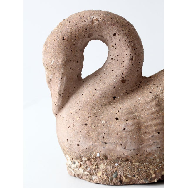 Mid 20th Century Vintage Brutalist Cement Swan Sculpture For Sale - Image 5 of 11