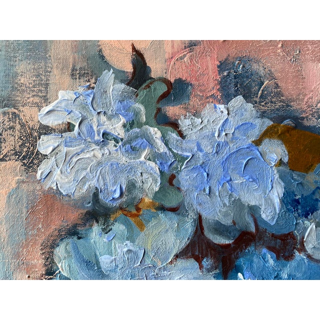 Original-Moonlit Dahlias in Blue-Jardin d'Hiver Series-Shizico Yi-British Awarded Artist For Sale - Image 16 of 17