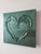 Abstract Metallic Green Abstract Heart Painting For Sale - Image 3 of 7