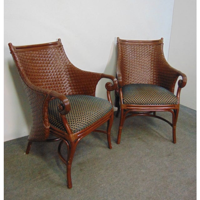 Modern Modern Design Wicker & Rattan Lounge Chairs - a Pair For Sale - Image 3 of 6