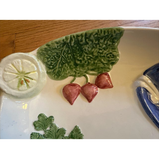 Ceramic Vintage Majolica Style Portugal Fish Platter For Sale - Image 7 of 8