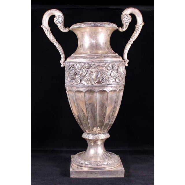 Antique Amphora in Silver Plating For Sale - Image 3 of 6