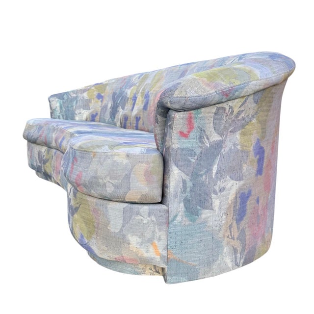 1990 Postmodern Kagan Style Biomorphic Kidney Bean Shaped Curved Platform Carson’s Sofa For Sale In Dallas - Image 6 of 12
