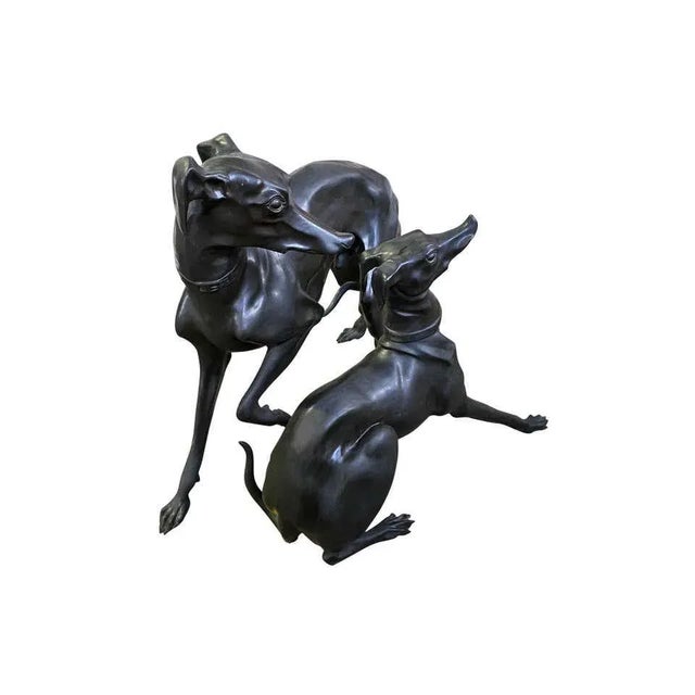Large Bronze Greyhounds in Dominance Stance, 1960s, Set of 2 For Sale - Image 10 of 16