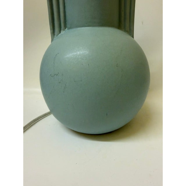 Vintage Art Deco Style Mint Green Ceramic Table Lamp Base – 11.5" For Sale - Image 12 of 16