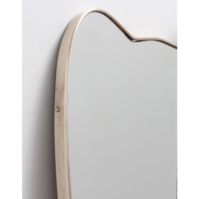 Goldenrod Vintage Italian Wall Mirror with Brass Frame, 1950s For Sale - Image 8 of 15